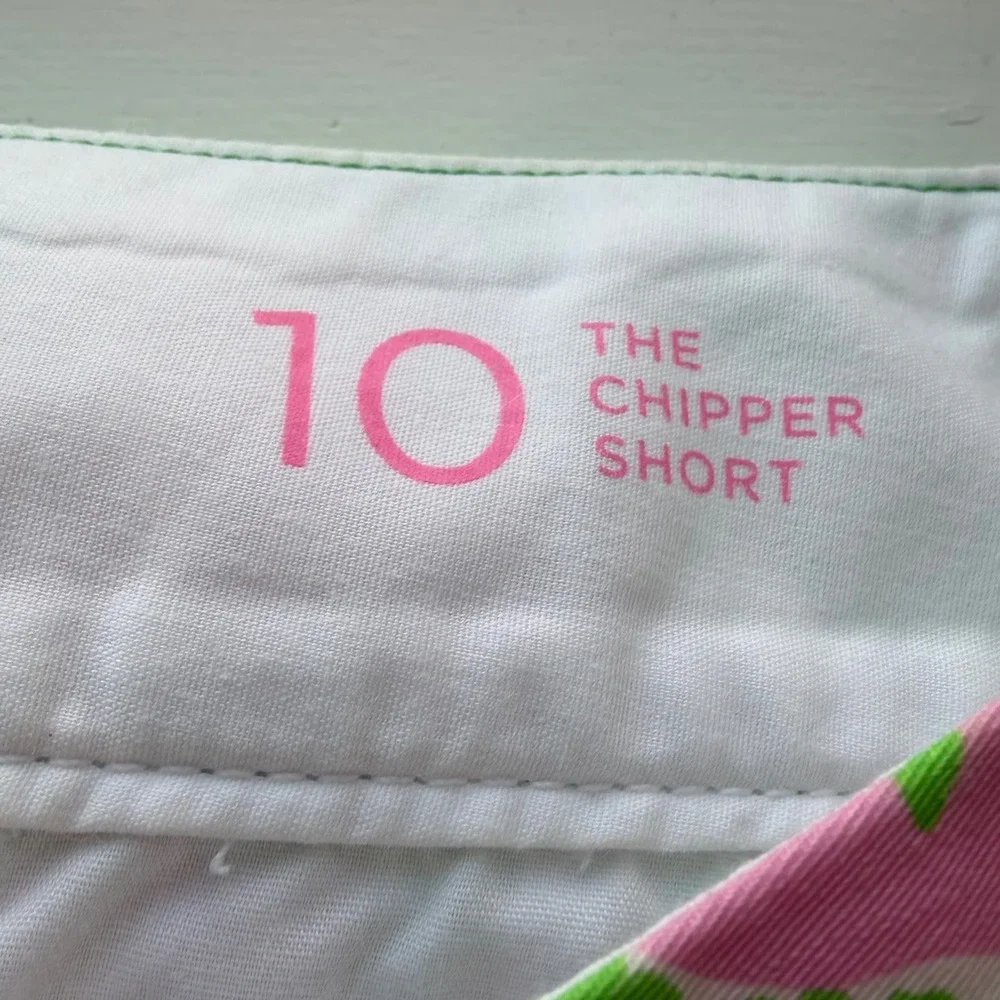 Lilly Pulitzer Chipper Shorts Womens 10 Pink Green Lion Head Floral Print Cotton
